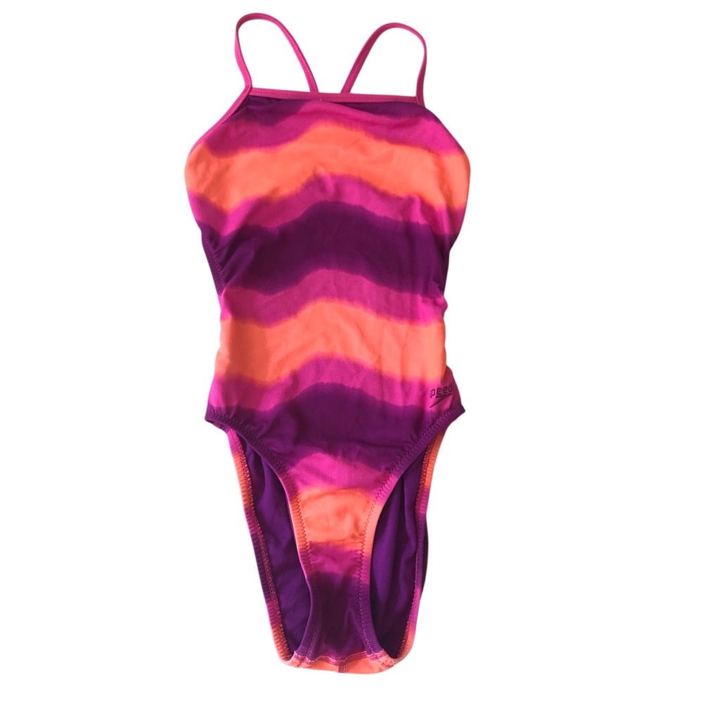 Speedo Endurance Lite One Piece Swimsuit in Pink Purple and Orange